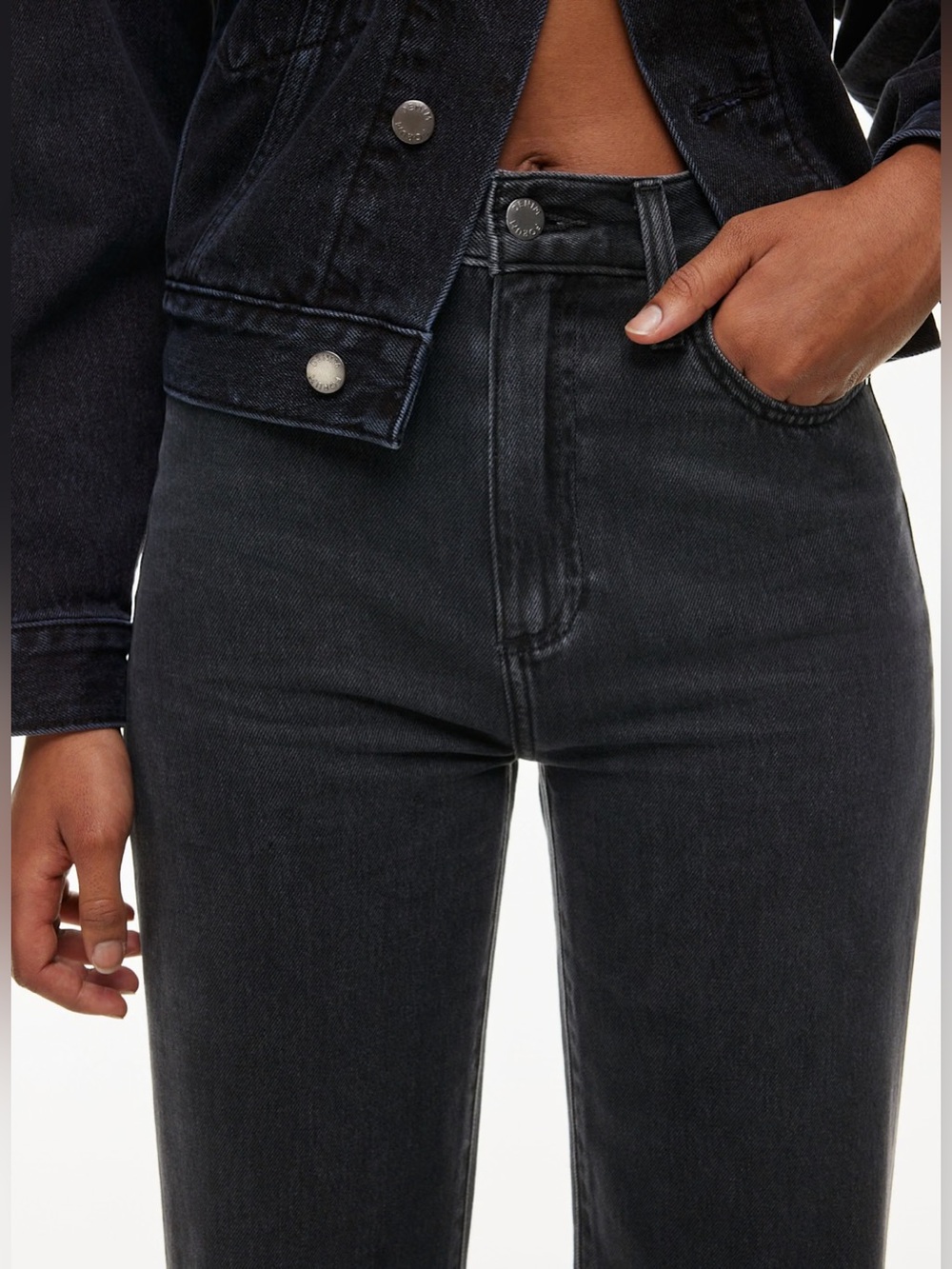 Denim Forum The 90s Winona High Rise Wide Leg Jeans in Black